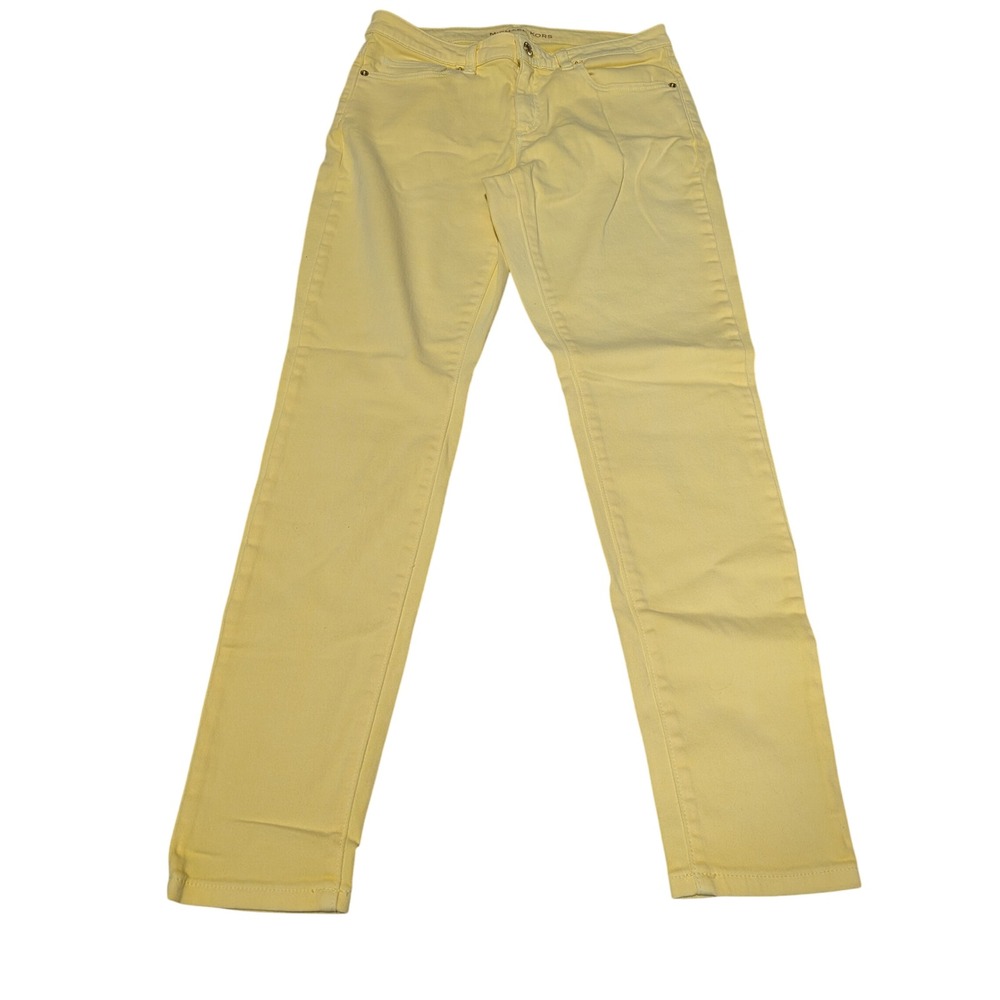 Michael Kors Jeans Womens 6 Yellow Izzy Skinny Mid Rise Stretch Denim Pants Slim